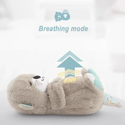 Breathing Otter Sleep Aid and Playmate Otter Musical Stuffed Baby Plush Toy with Light Sound Newborn Sensory Comfortable Baby Gifts