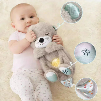 Breathing Otter Sleep Aid and Playmate Otter Musical Stuffed Baby Plush Toy with Light Sound Newborn Sensory Comfortable Baby Gifts