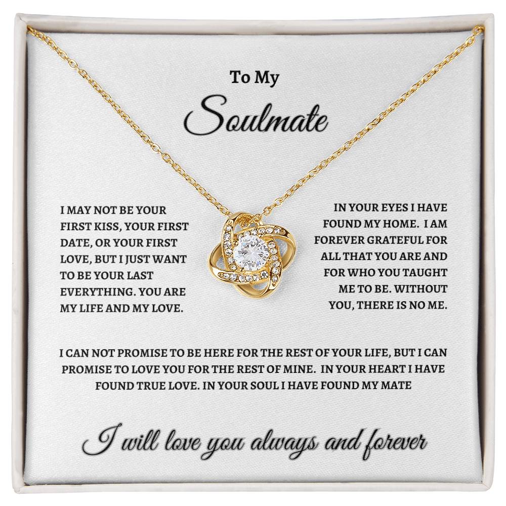 To My Soulmate Love Knot Necklace (w)