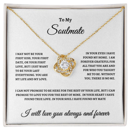 To My Soulmate Love Knot Necklace (w)