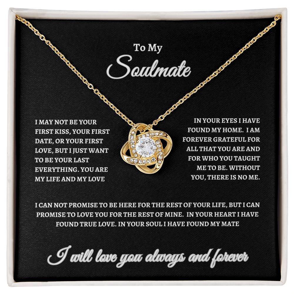 To My Soulmate Love Knot Necklace (b)