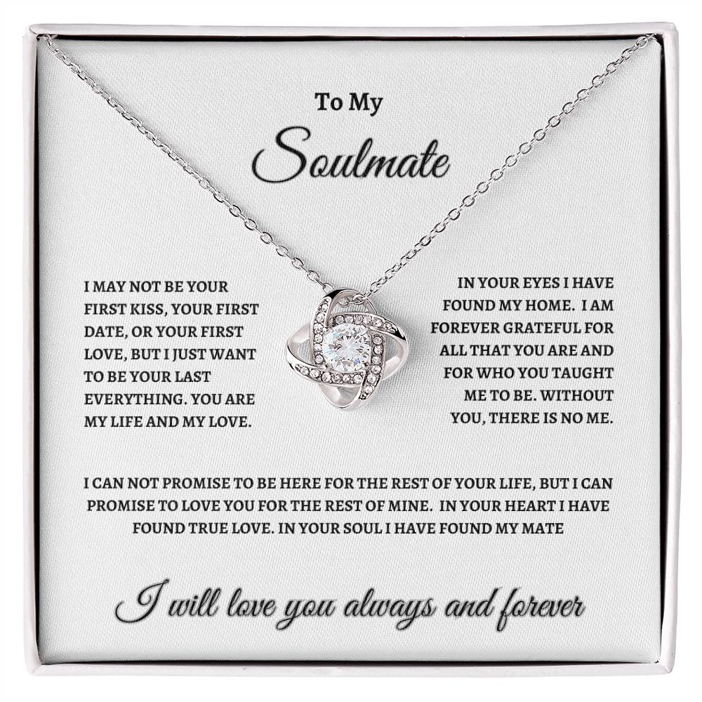 To My Soulmate Love Knot Necklace (w)