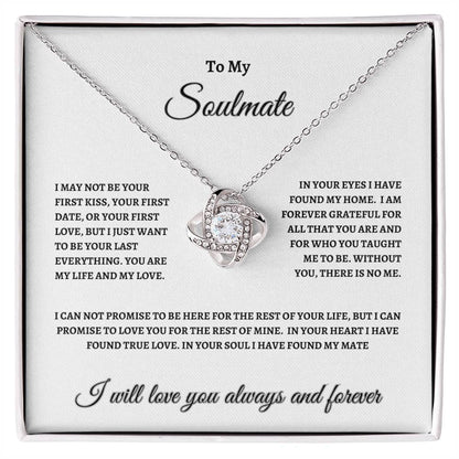 To My Soulmate Love Knot Necklace (w)