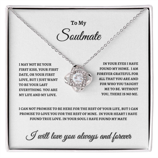 To My Soulmate Love Knot Necklace (w)