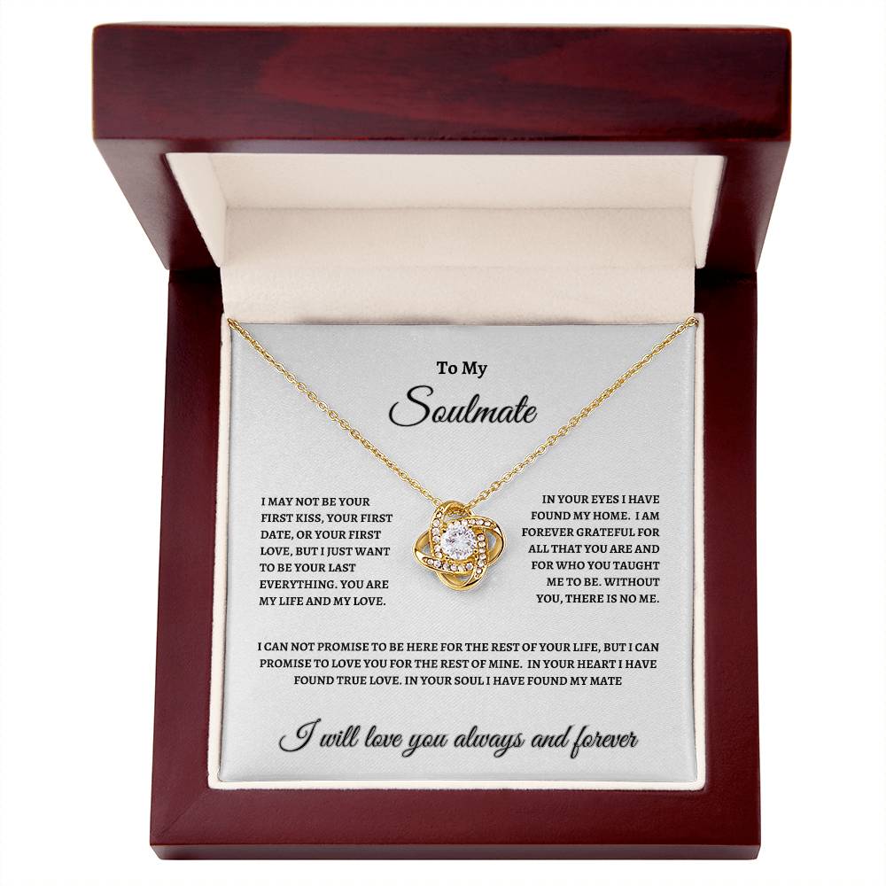 To My Soulmate Love Knot Necklace (w)