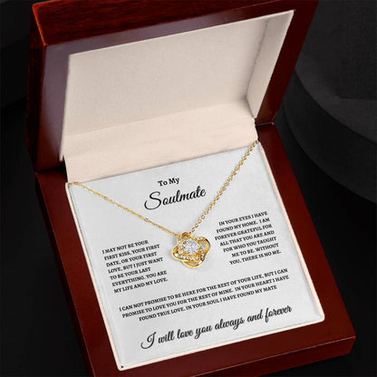 To My Soulmate Love Knot Necklace (w)