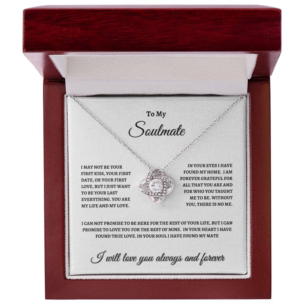 To My Soulmate Love Knot Necklace (w)