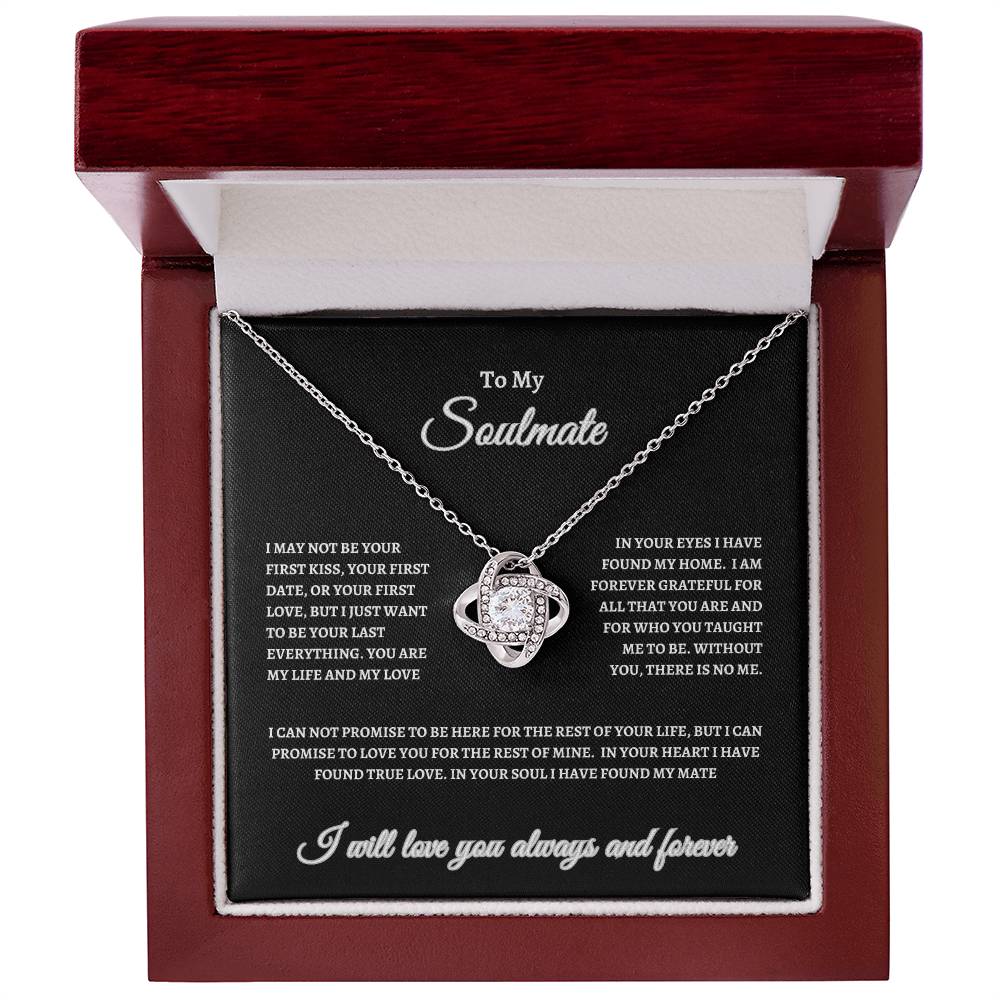 To My Soulmate Love Knot Necklace (b)