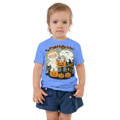 "Frightfully Cute" Toddler Short Sleeve Tee - Soft, Durable, and Perfect for Halloween Fun - Toddler Short Sleeve Tee