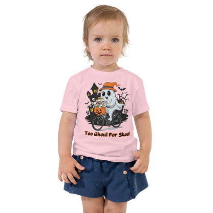 "Too Ghoul For Skool" Toddler Tee - Fun, Comfy, and Perfect for Halloween - Toddler Short Sleeve Tee