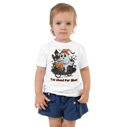 "Too Ghoul For Skool" Toddler Tee - Fun, Comfy, and Perfect for Halloween - Toddler Short Sleeve Tee