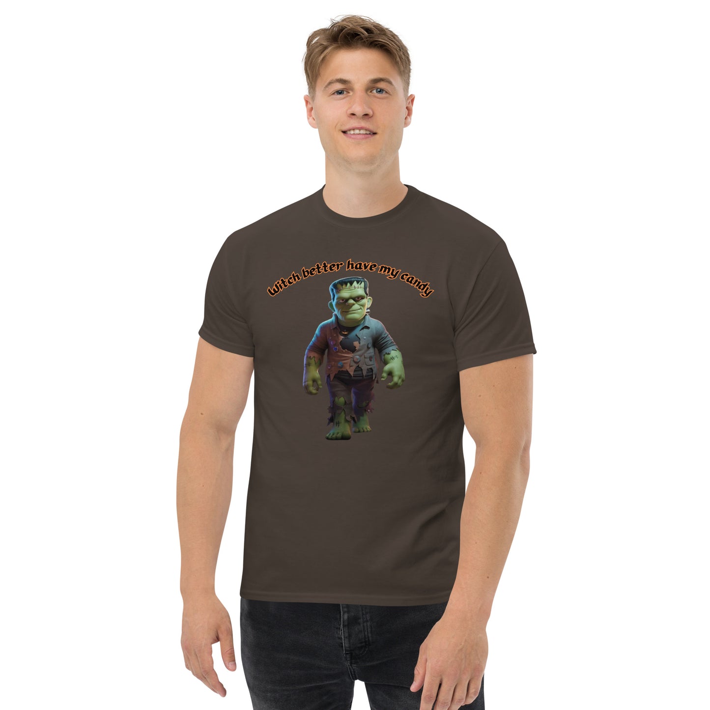 "Witch Better Have My Candy" Unisex Classic Tee with Frankenstein - Stylish, Comfortable, and Perfect for Halloween