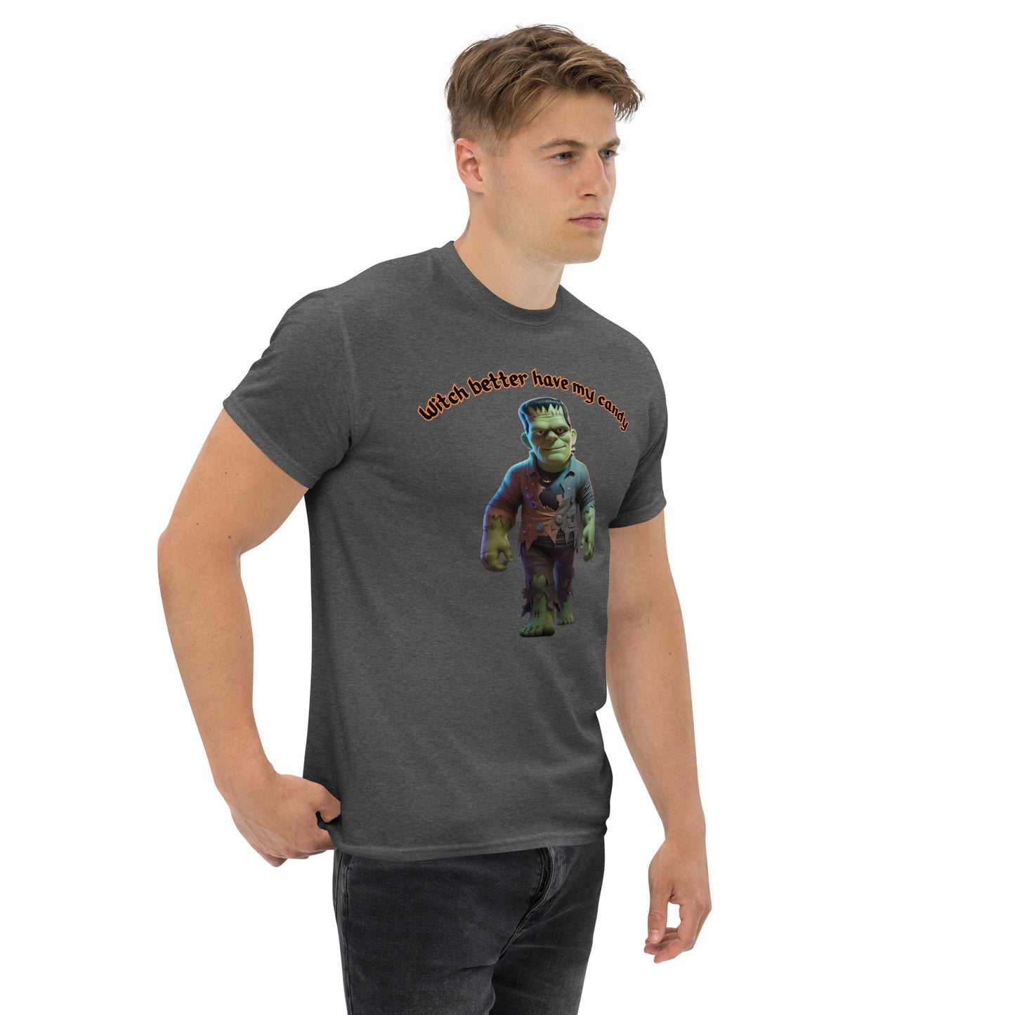 "Witch Better Have My Candy" Unisex Classic Tee with Frankenstein - Stylish, Comfortable, and Perfect for Halloween