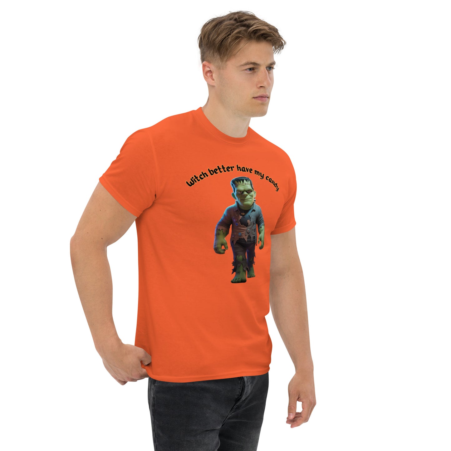 "Witch Better Have My Candy" Unisex Classic Tee with Frankenstein - Stylish, Comfortable, and Perfect for Halloween