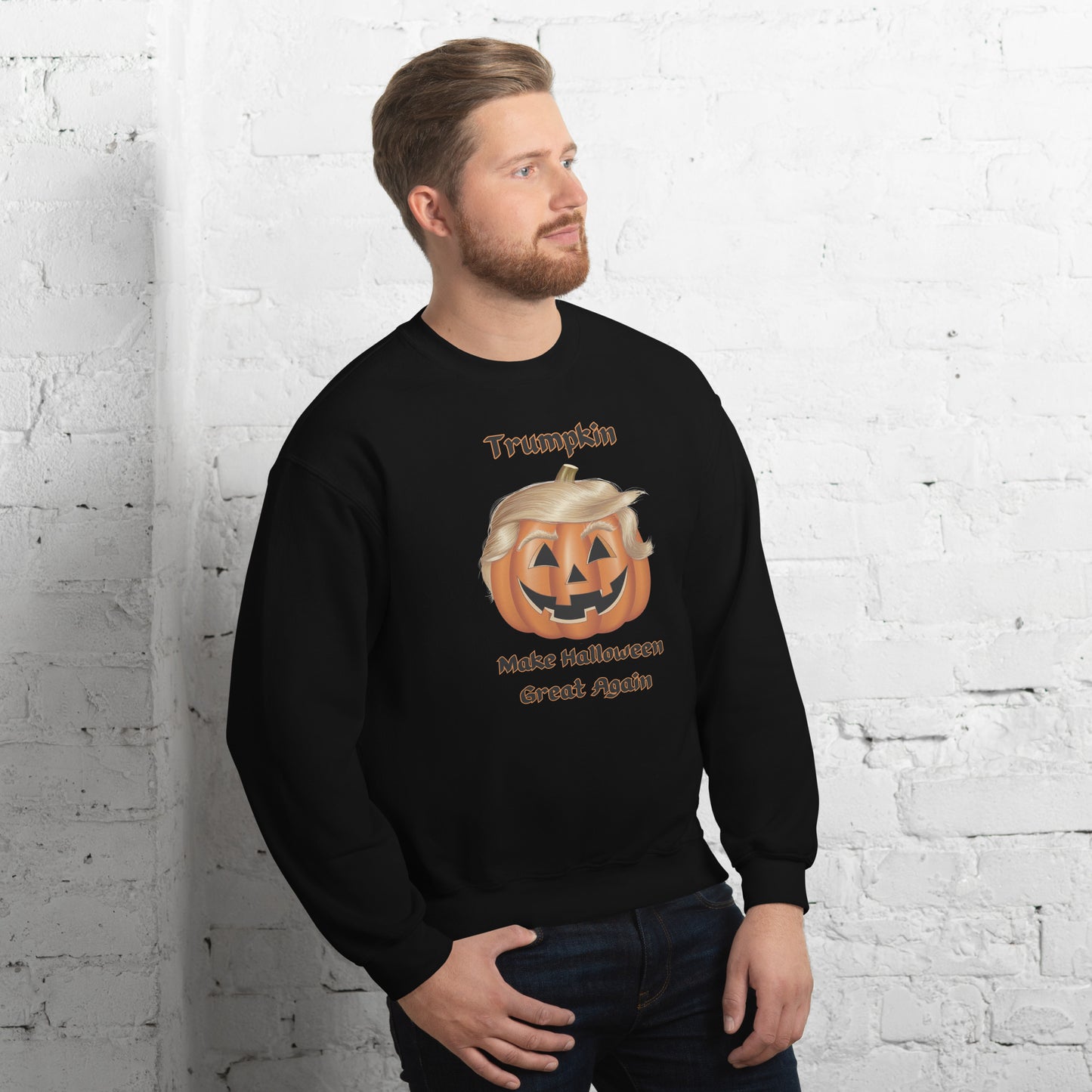 "The Viral Trumpkin - Make Halloween Great Again" Unisex Sweatshirt - Cozy, Fun, and Perfect for Halloween