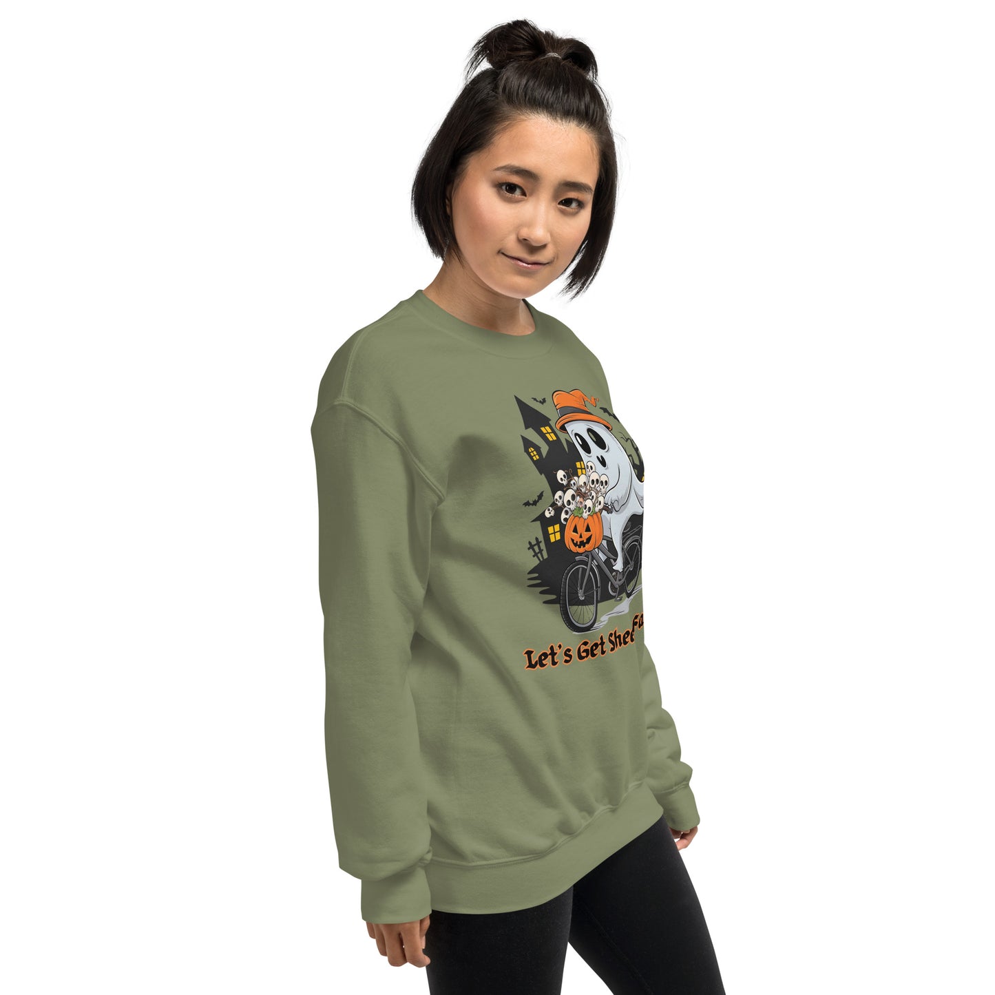 The viral "Let's Get Sheet Faced" Unisex Sweatshirt - Cozy, Playful, and Perfect for Halloween - Unisex Sweatshirt