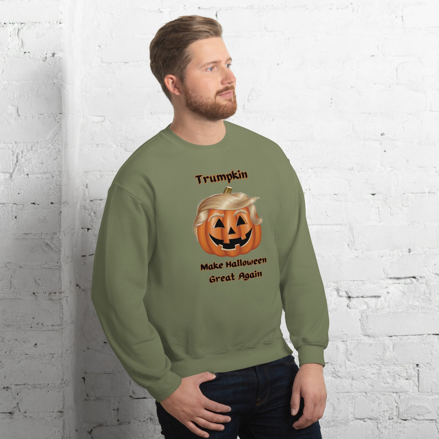 "The Viral Trumpkin - Make Halloween Great Again" Unisex Sweatshirt - Cozy, Fun, and Perfect for Halloween