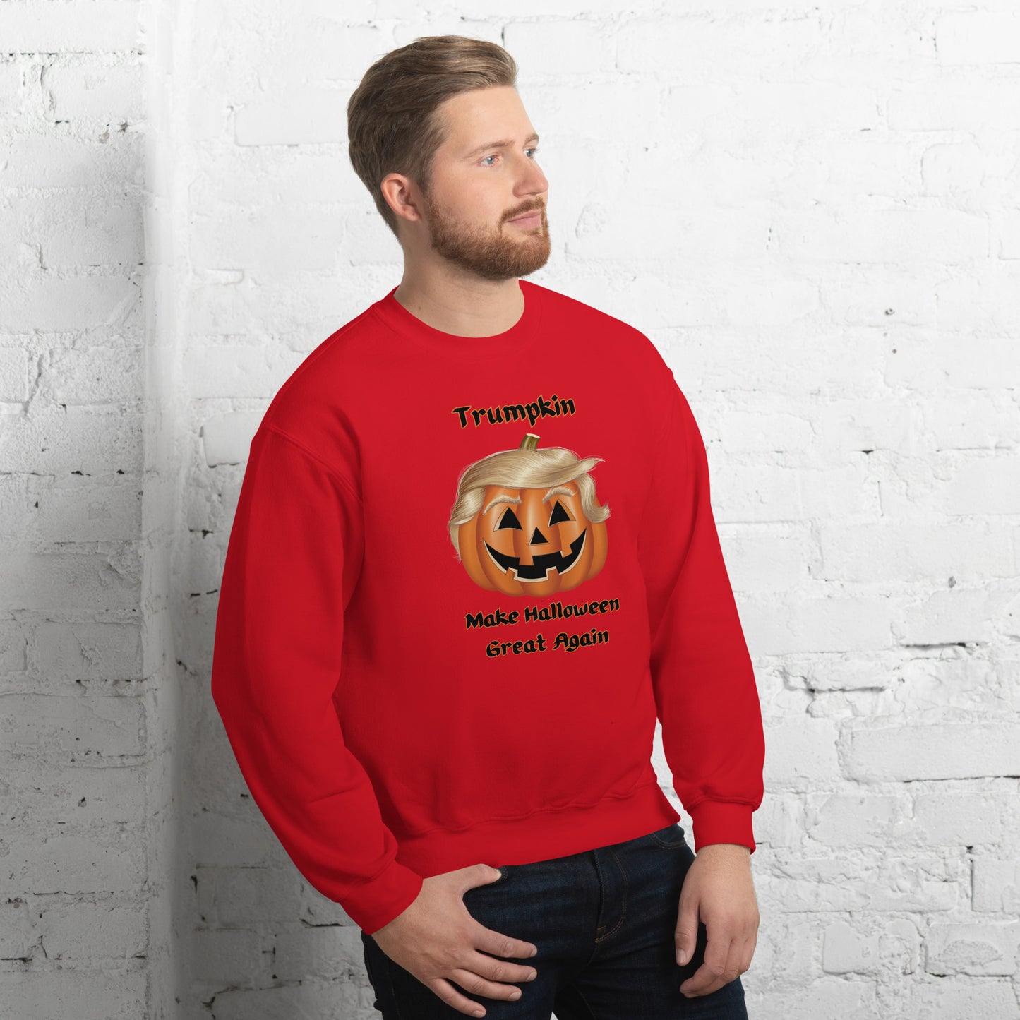 "The Viral Trumpkin - Make Halloween Great Again" Unisex Sweatshirt - Cozy, Fun, and Perfect for Halloween