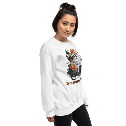 The viral "Let's Get Sheet Faced" Unisex Sweatshirt - Cozy, Playful, and Perfect for Halloween - Unisex Sweatshirt