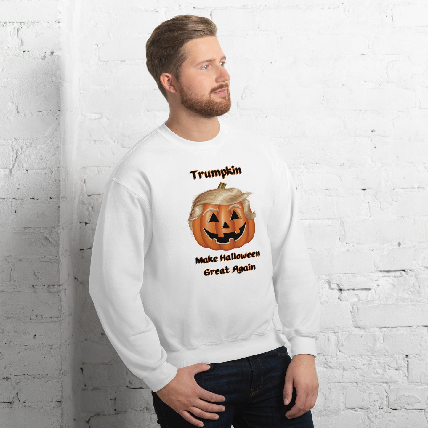 "The Viral Trumpkin - Make Halloween Great Again" Unisex Sweatshirt - Cozy, Fun, and Perfect for Halloween