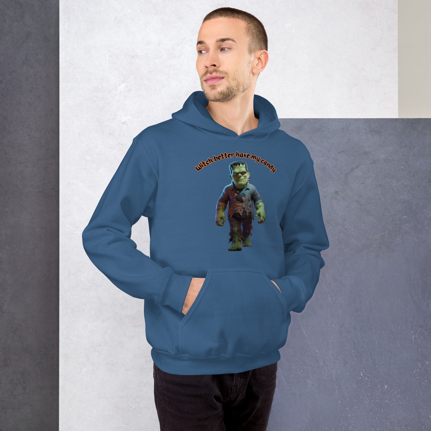 "Witch Better Have My Candy" Unisex Hoodie with Frankenstein - Fun, Cozy, and Perfect for Halloween