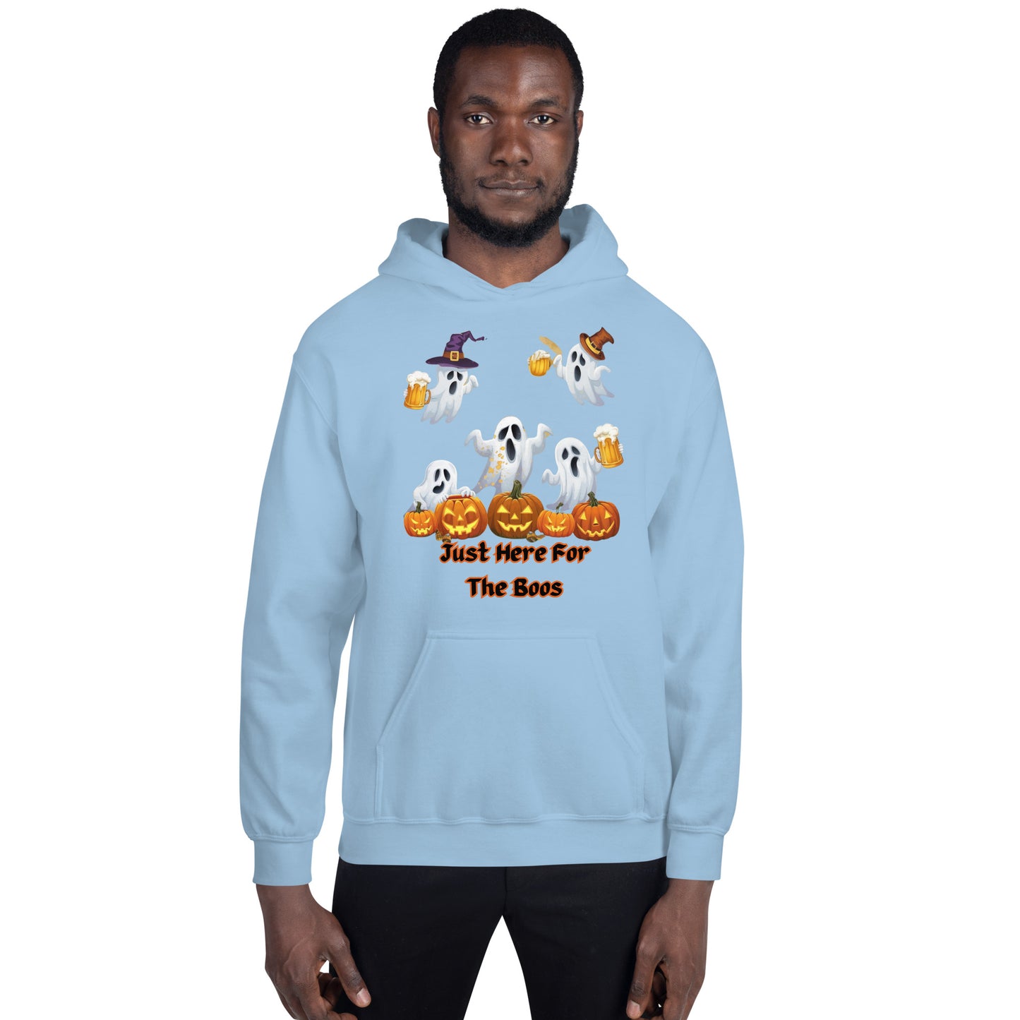 Drunken Ghosts "Just Here For The Boos" Unisex Hoodie - Cozy, Fun, and Perfect for Halloween