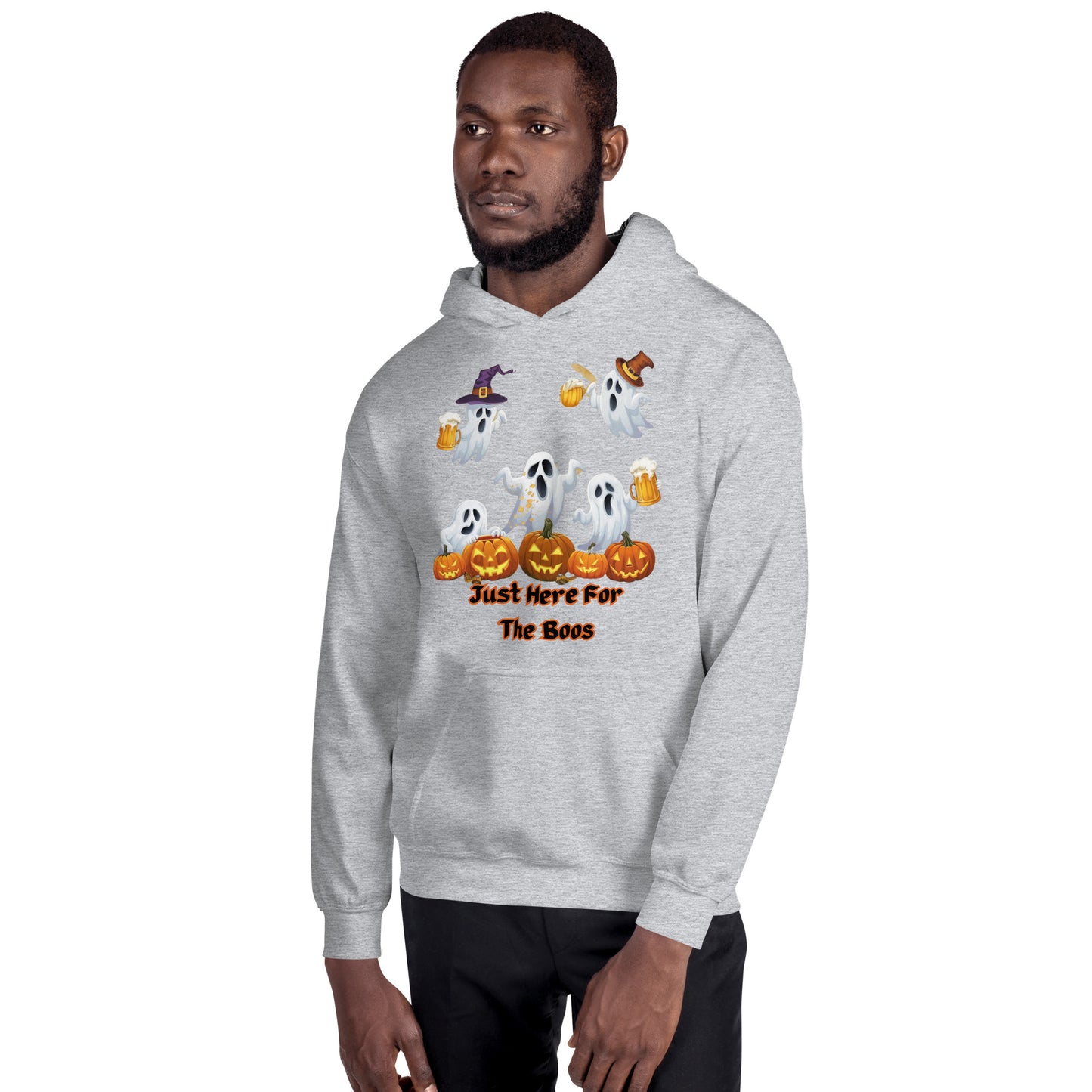 Drunken Ghosts "Just Here For The Boos" Unisex Hoodie - Cozy, Fun, and Perfect for Halloween