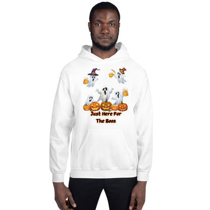 Drunken Ghosts "Just Here For The Boos" Unisex Hoodie - Cozy, Fun, and Perfect for Halloween