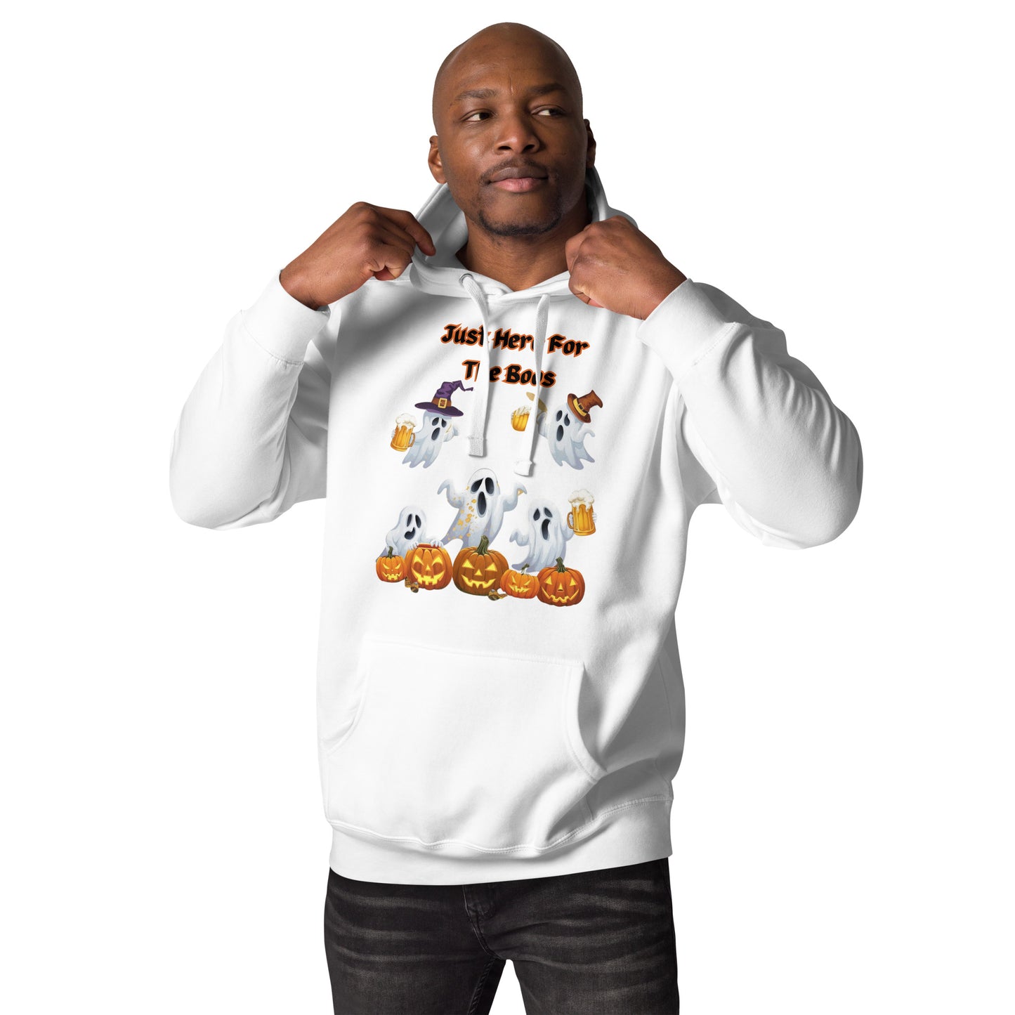 "Just Here For The Boos" Unisex Hoodie - Soft, Stylish, and Perfect for Halloween - Unisex Hoodie