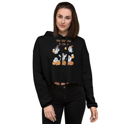 The Viral "Just Here For The Boos" Crop Hoodie - Trendy, Fun, and Perfect for Halloween - Crop Hoodie