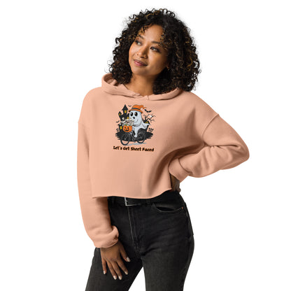 The viral "Let's Get Sheet Faced" Cropped Hoodie - Trendy, Playful, and Perfect for Halloween - Crop Hoodie