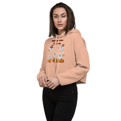 The Viral "Just Here For The Boos" Crop Hoodie - Trendy, Fun, and Perfect for Halloween - Crop Hoodie