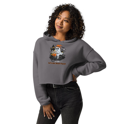 The viral "Let's Get Sheet Faced" Cropped Hoodie - Trendy, Playful, and Perfect for Halloween - Crop Hoodie