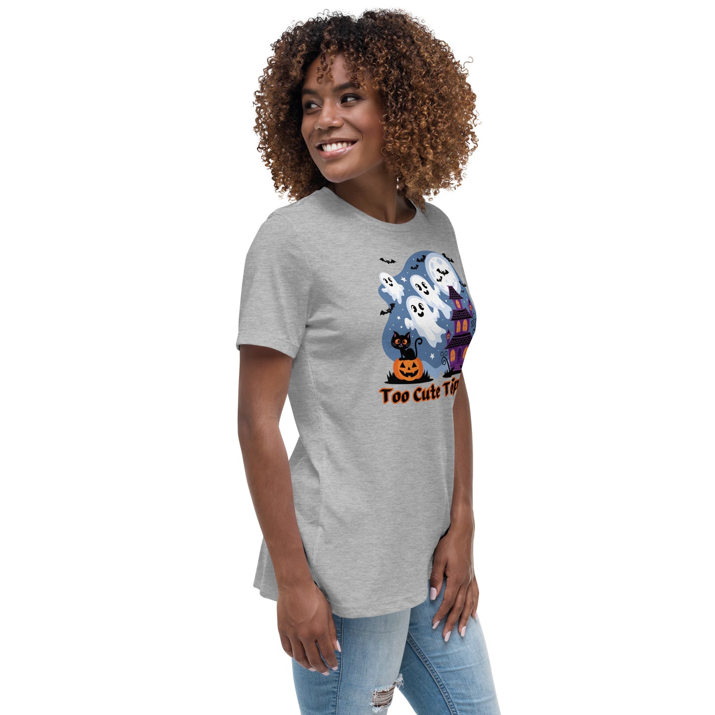 Too Cute To Spook" Women's Relaxed Tee - Comfortable and Fun Halloween Style - Women's Relaxed T-Shirt