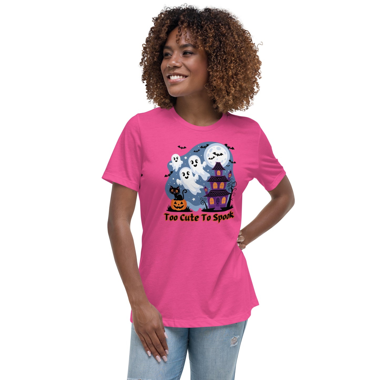 Too Cute To Spook" Women's Relaxed Tee - Comfortable and Fun Halloween Style - Women's Relaxed T-Shirt