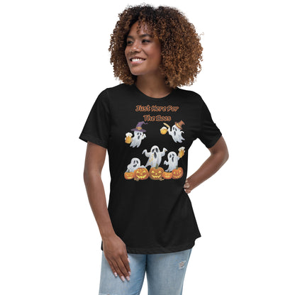 "Just Here For The Boos" Women's Relaxed Tee - Soft, Stylish, and Fun for Halloween - Women's Relaxed T-Shirt