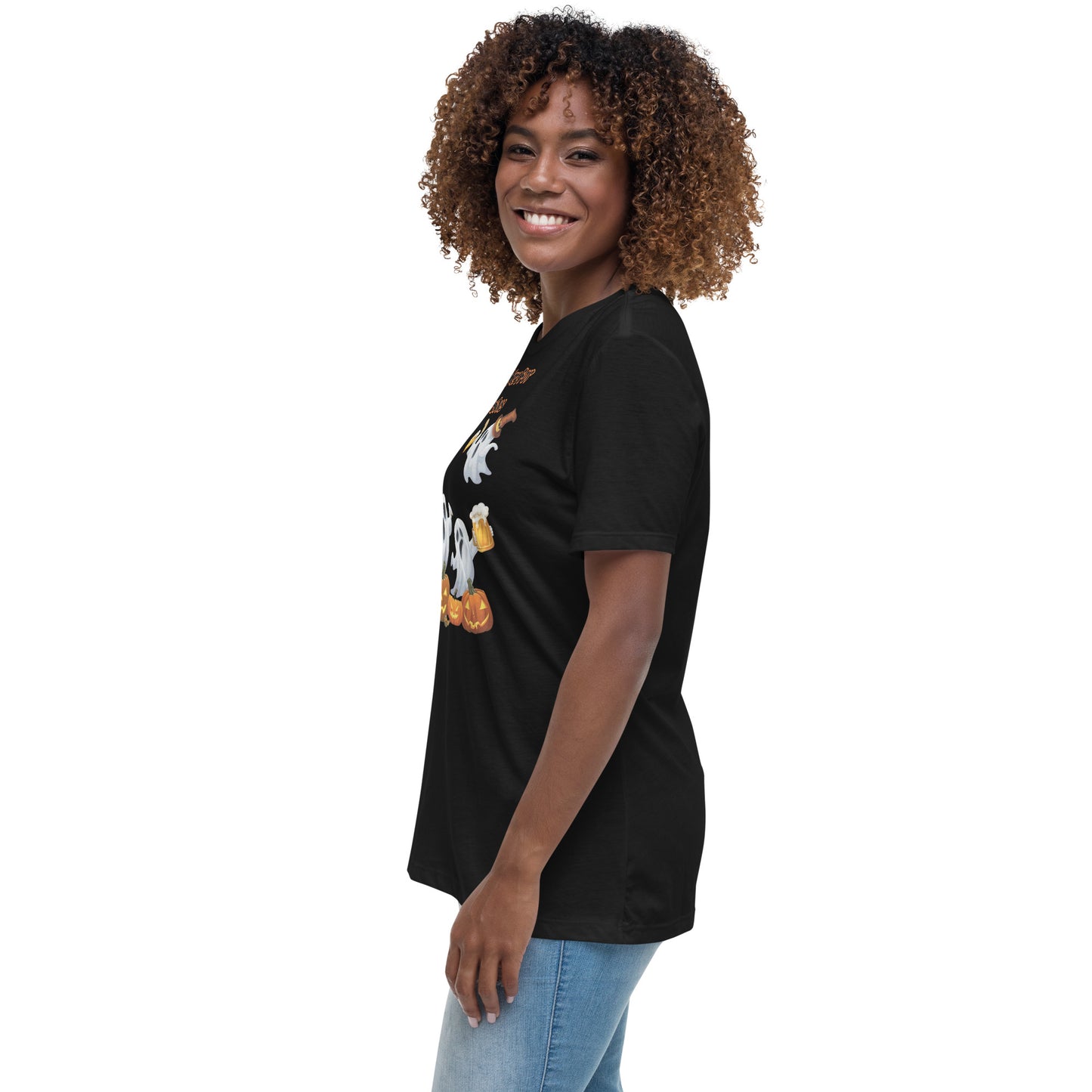 "Just Here For The Boos" Women's Relaxed Tee - Soft, Stylish, and Fun for Halloween - Women's Relaxed T-Shirt