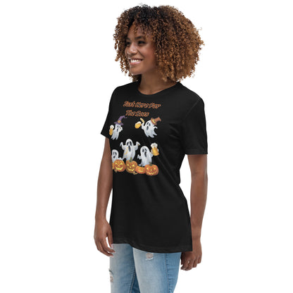 "Just Here For The Boos" Women's Relaxed Tee - Soft, Stylish, and Fun for Halloween - Women's Relaxed T-Shirt