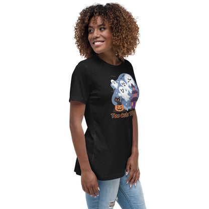 Too Cute To Spook" Women's Relaxed Tee - Comfortable and Fun Halloween Style - Women's Relaxed T-Shirt