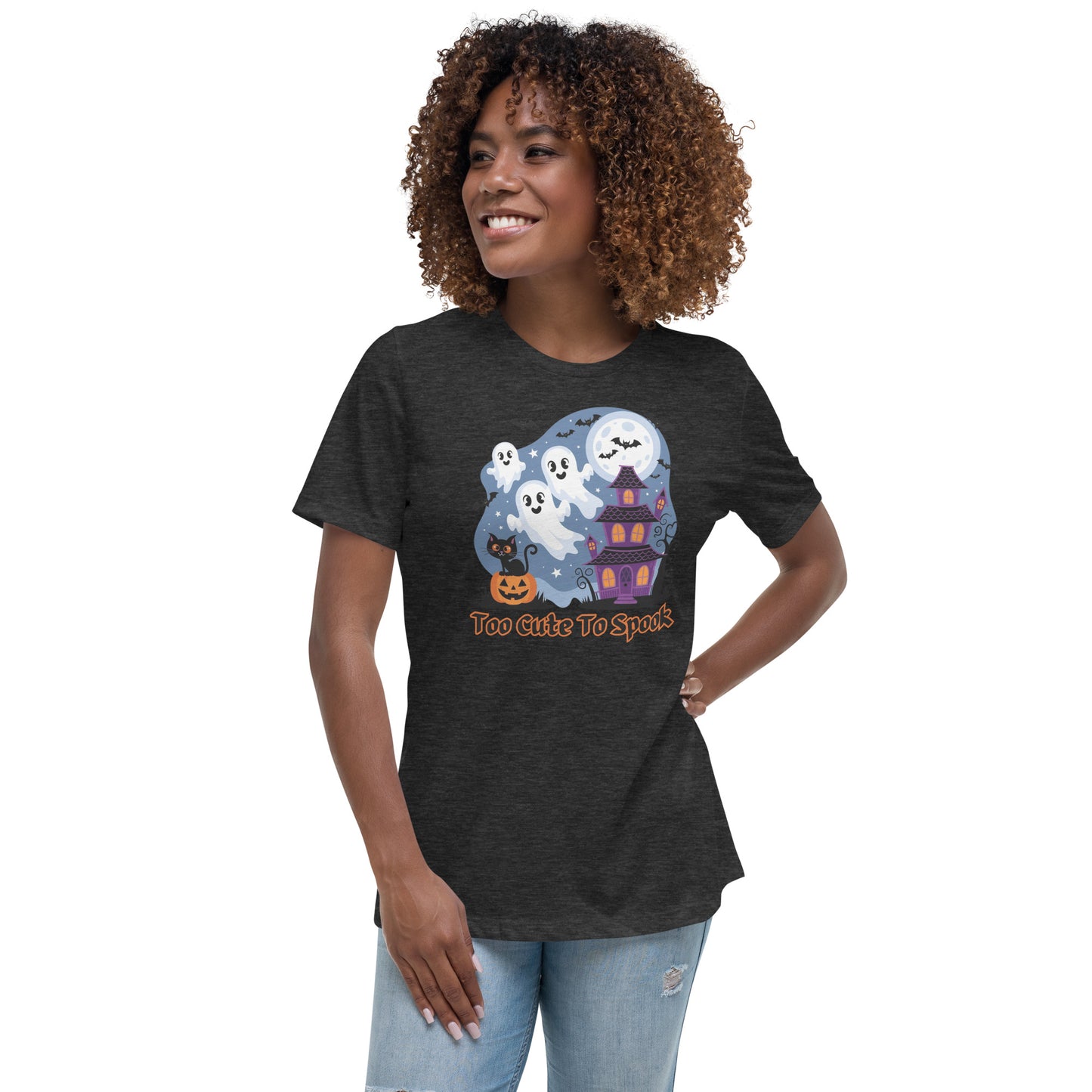 Too Cute To Spook" Women's Relaxed Tee - Comfortable and Fun Halloween Style - Women's Relaxed T-Shirt