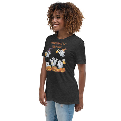 "Just Here For The Boos" Women's Relaxed Tee - Soft, Stylish, and Fun for Halloween - Women's Relaxed T-Shirt