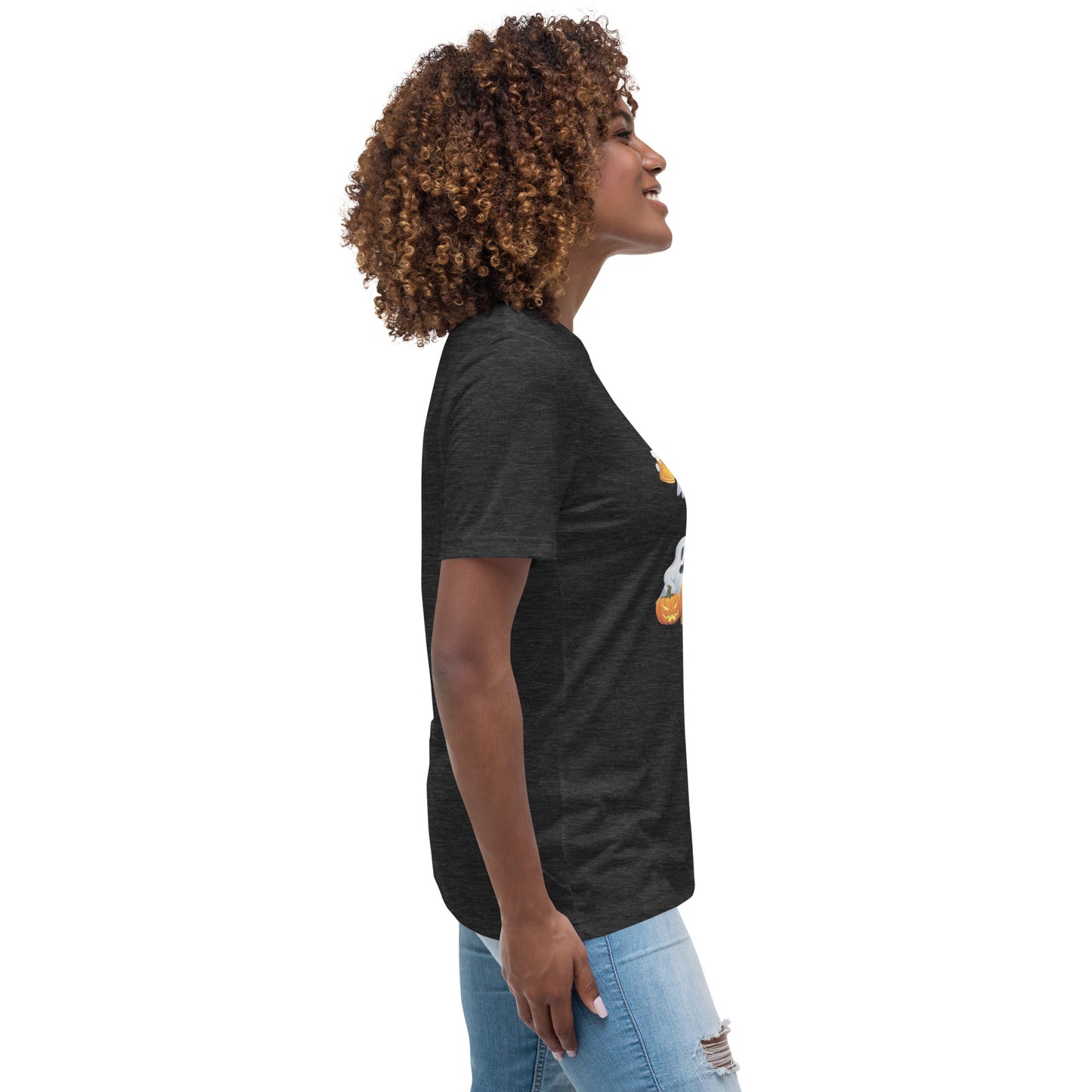 "Just Here For The Boos" Women's Relaxed Tee - Soft, Stylish, and Fun for Halloween - Women's Relaxed T-Shirt