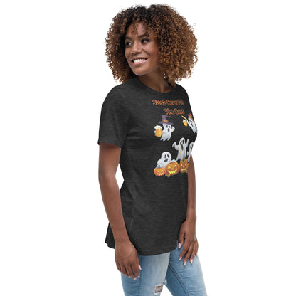 "Just Here For The Boos" Women's Relaxed Tee - Soft, Stylish, and Fun for Halloween - Women's Relaxed T-Shirt