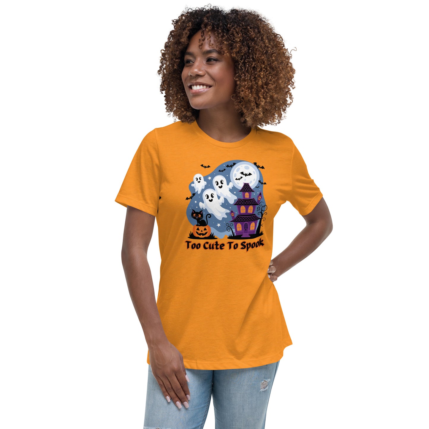 Too Cute To Spook" Women's Relaxed Tee - Comfortable and Fun Halloween Style - Women's Relaxed T-Shirt