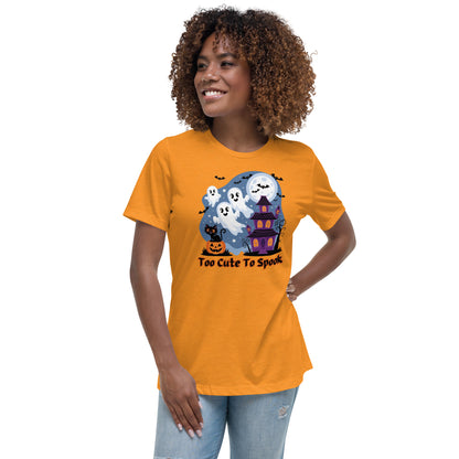 Too Cute To Spook" Women's Relaxed Tee - Comfortable and Fun Halloween Style - Women's Relaxed T-Shirt