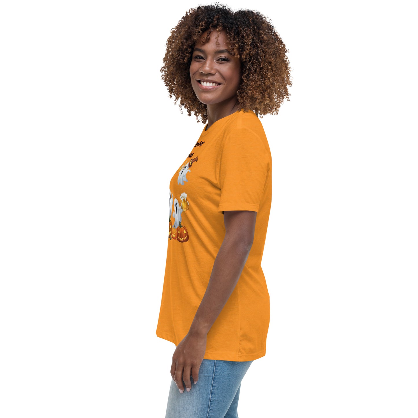 "Just Here For The Boos" Women's Relaxed Tee - Soft, Stylish, and Fun for Halloween - Women's Relaxed T-Shirt