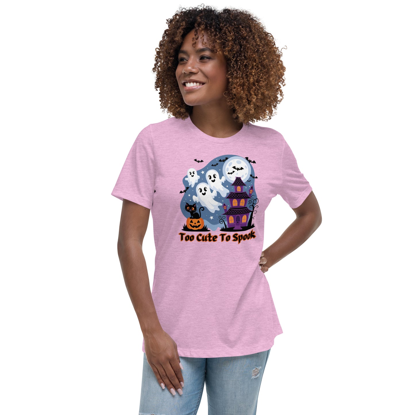 Too Cute To Spook" Women's Relaxed Tee - Comfortable and Fun Halloween Style - Women's Relaxed T-Shirt