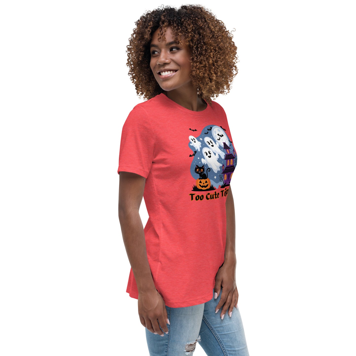 Too Cute To Spook" Women's Relaxed Tee - Comfortable and Fun Halloween Style - Women's Relaxed T-Shirt