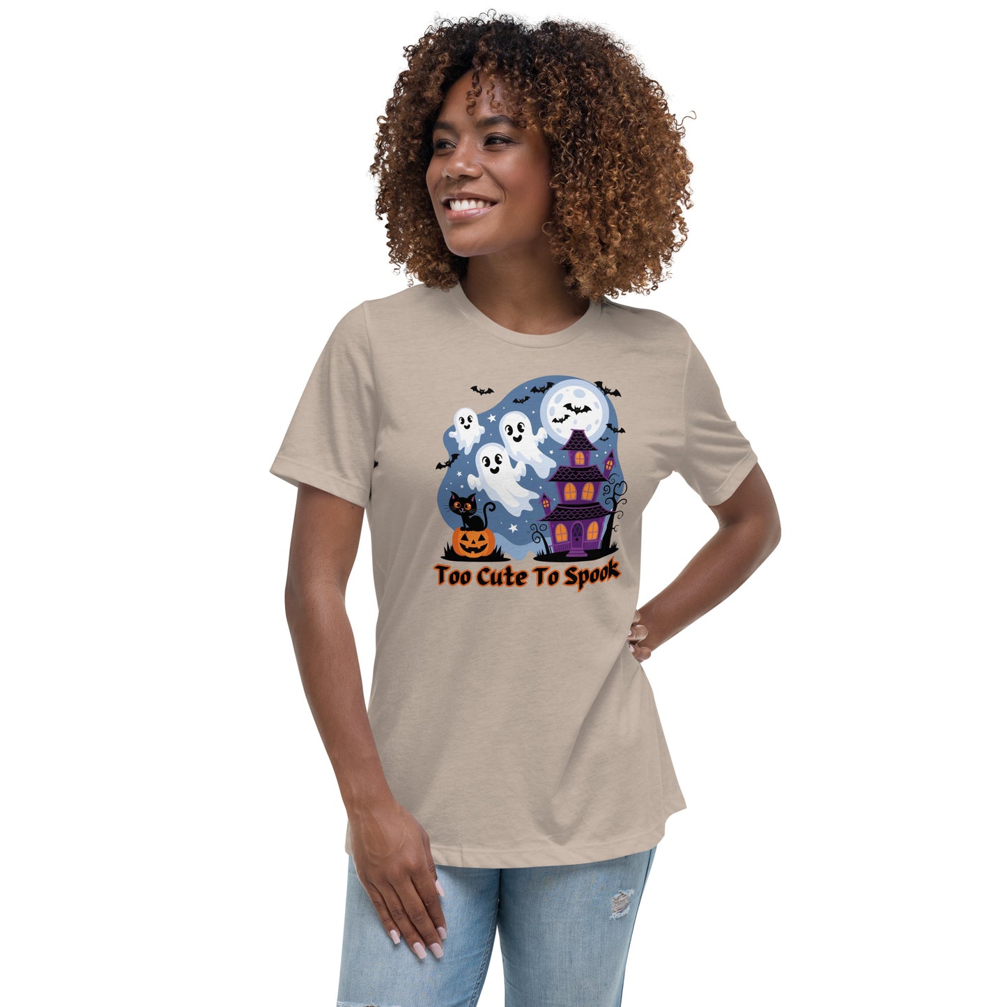 Too Cute To Spook" Women's Relaxed Tee - Comfortable and Fun Halloween Style - Women's Relaxed T-Shirt