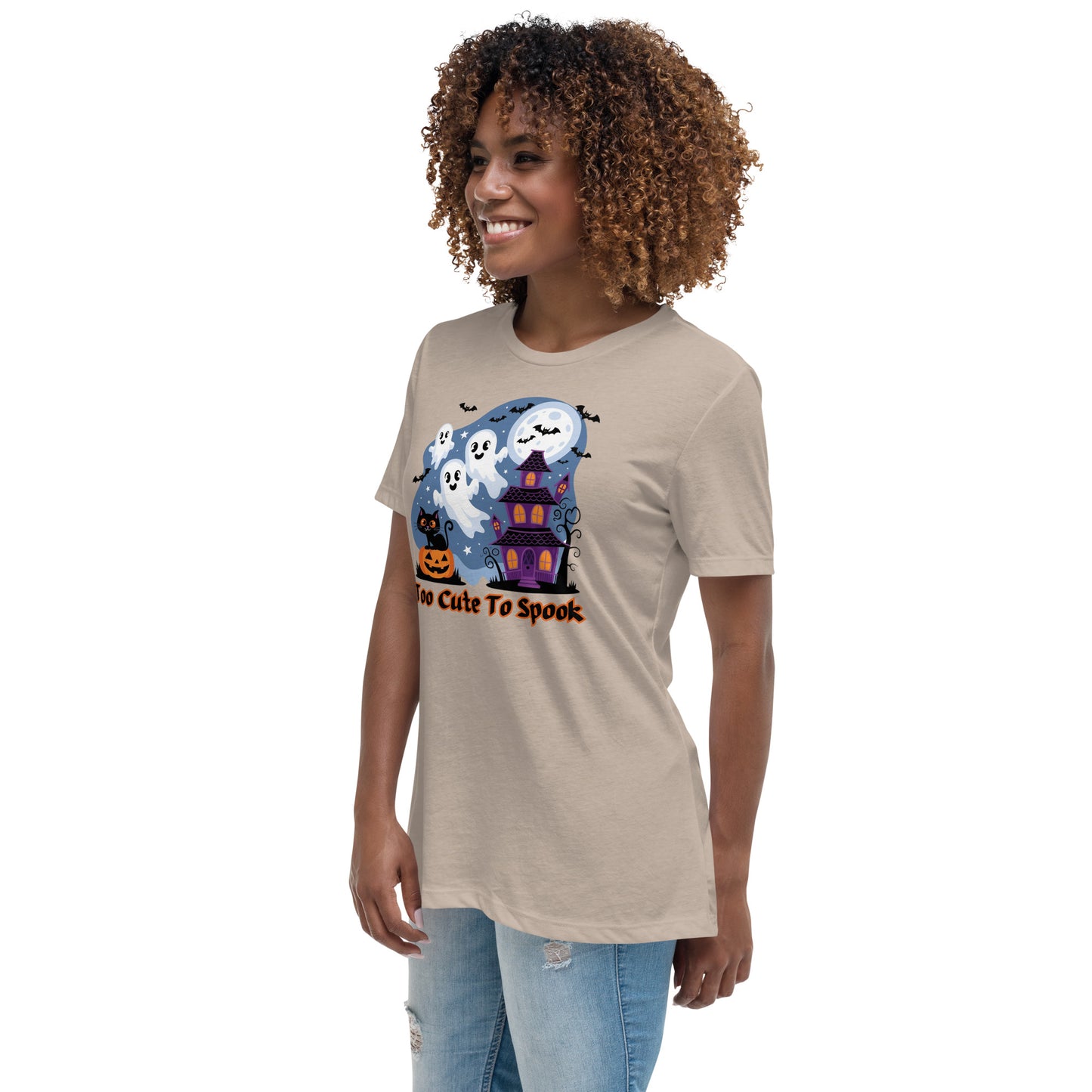 Too Cute To Spook" Women's Relaxed Tee - Comfortable and Fun Halloween Style - Women's Relaxed T-Shirt